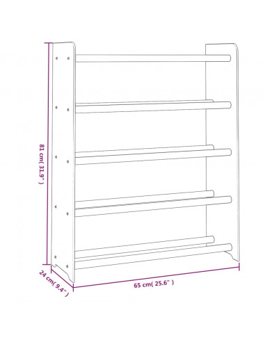 Scarpiera Marrone 65x24x81 cm in Legno Multistrato