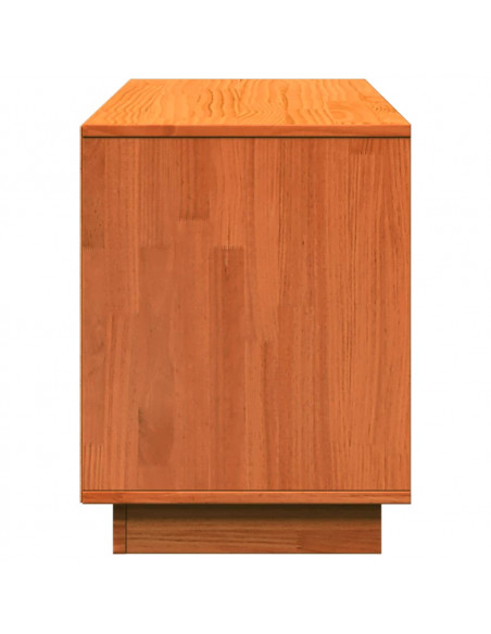 Scarpiera Marrone Cera 110x34x45 cm in Legno Massello di Pino