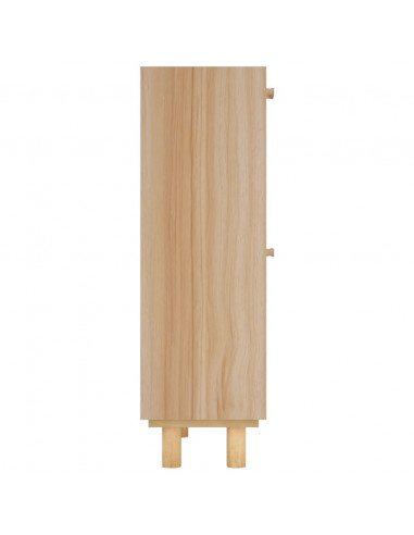 Scarpiera Marrone52x25x80cm Legno Multistrato e Rattan Naturale
