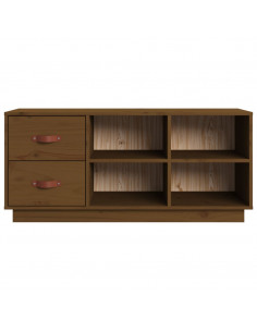 Scarpiera Miele 100x34x45 cm in Legno Massello di Pino