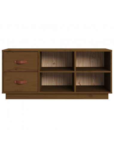 Scarpiera Miele 100x34x45 cm in Legno Massello di Pino