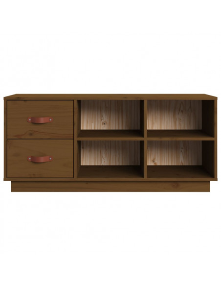 Scarpiera Miele 100x34x45 cm in Legno Massello di Pino