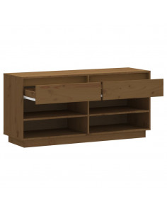Scarpiera Miele 110x34x52 cm in Legno Massello di Pino