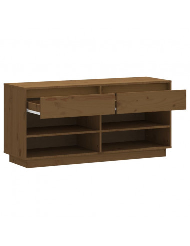 Scarpiera Miele 110x34x52 cm in Legno Massello di Pino
