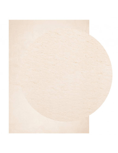 Tappeto a Pelo Corto HUARTE Morbido e Lavabile Beige 240x340 cm