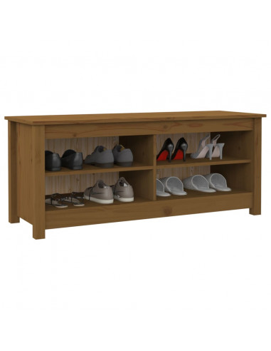 Scarpiera Miele 110x38x45,5 cm in Legno Massello di Pino