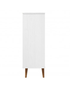 Scarpiera MOLDE Bianca 59,5x35x103 cm in Legno Massello di Pino
