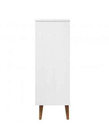 Scarpiera MOLDE Bianca 59,5x35x103 cm in Legno Massello di Pino