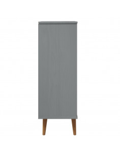 Scarpiera MOLDE Grigia 59,5x35x103 cm in Legno Massello di Pino