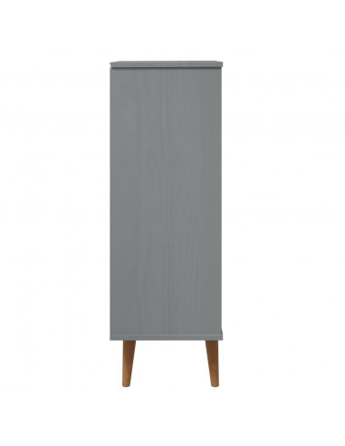 Scarpiera MOLDE Grigia 59,5x35x103 cm in Legno Massello di Pino