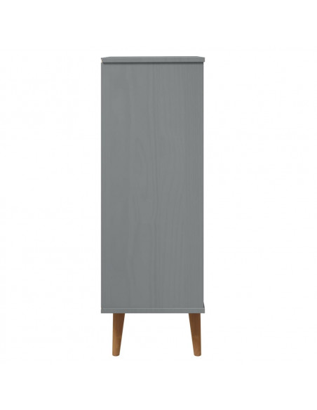 Scarpiera MOLDE Grigia 59,5x35x103 cm in Legno Massello di Pino
