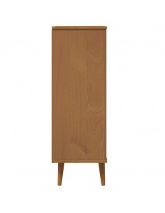 Scarpiera MOLDE Marrone 59,5x35x103cm in Legno Massello di Pino