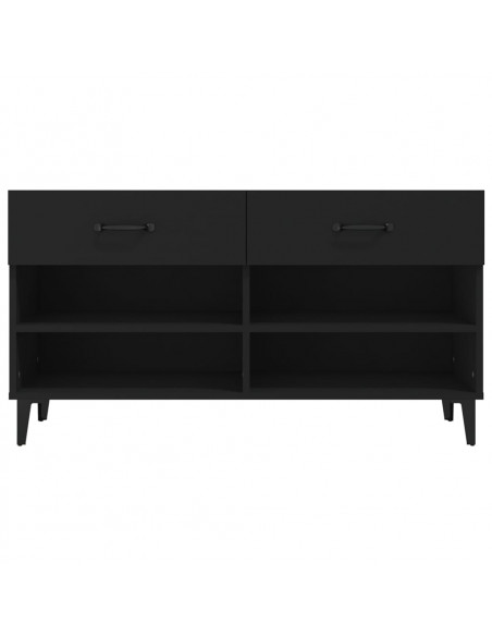 Scarpiera Nera 102x35x55 cm in Legno Multistrato