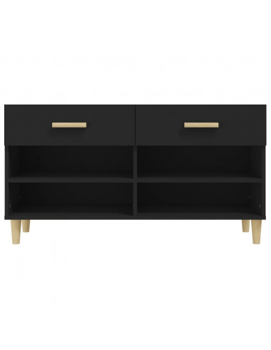 Scarpiera Nera 102x35x55 cm in Legno Multistrato