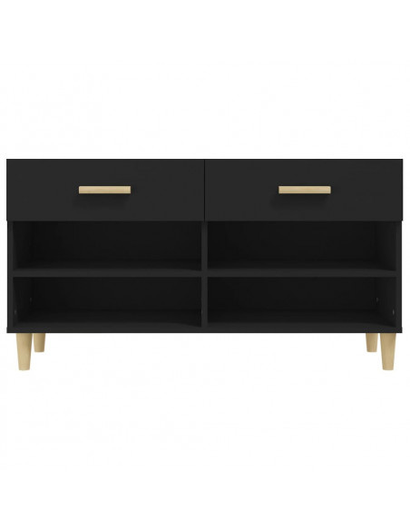 Scarpiera Nera 102x35x55 cm in Legno Multistrato