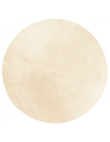 Tappeto a Pelo Corto HUARTE Morbido e Lavabile Crema Ø 100 cm