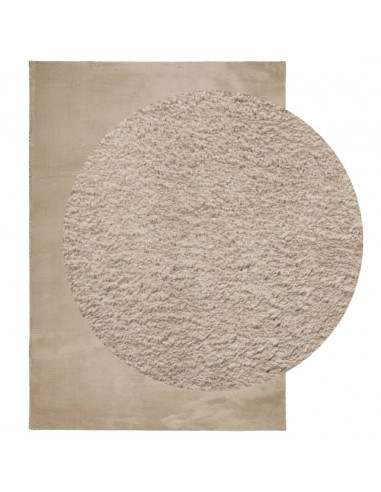 Tappeto a Pelo Corto HUARTE Morbido e Lavabile Sabbia 140x200cm