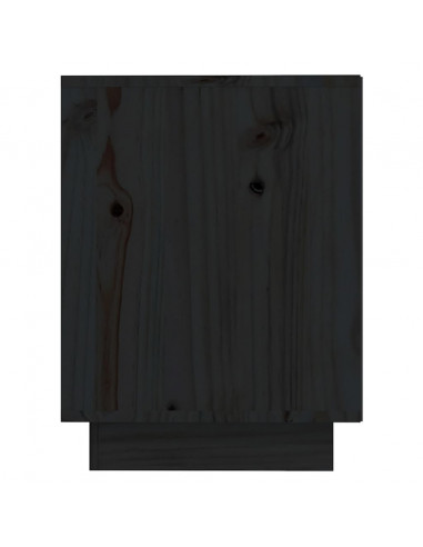 Scarpiera Nera 110x34x45 cm in Legno Massello di Pino