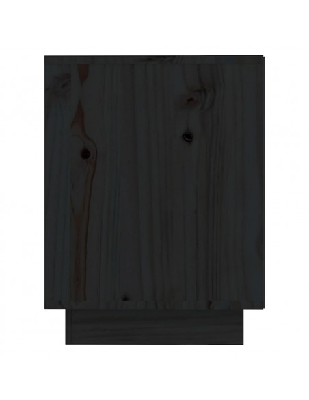 Scarpiera Nera 110x34x45 cm in Legno Massello di Pino