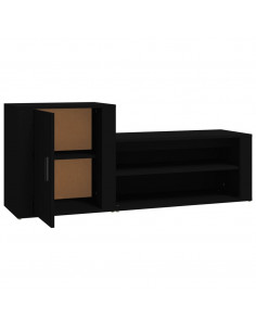 Scarpiera Nera 130x35x54 cm in Legno Multistrato