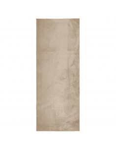 Tappeto a Pelo Corto HUARTE Morbido e Lavabile Sabbia 80x200 cm