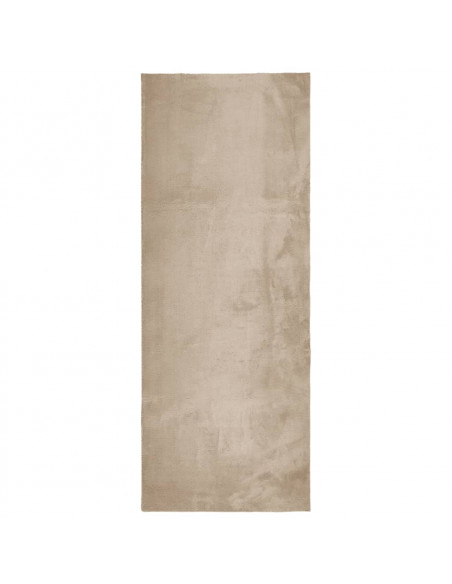 Tappeto a Pelo Corto HUARTE Morbido e Lavabile Sabbia 80x200 cm