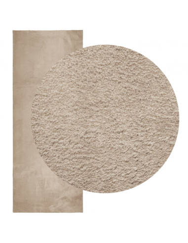 Tappeto a Pelo Corto HUARTE Morbido e Lavabile Sabbia 80x200 cm