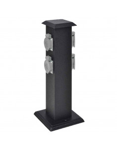 Presa Elettrica da Giardino con Pilastro Nero 2