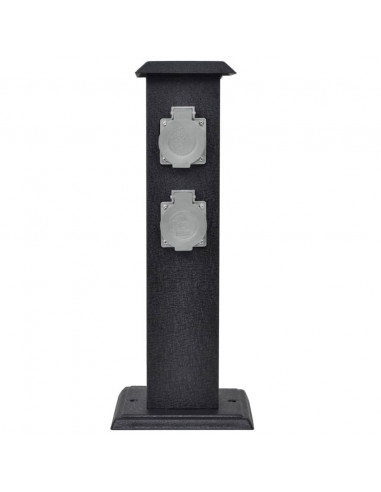 Presa Elettrica da Giardino con Pilastro Nero