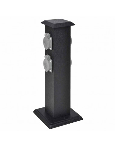 Presa Elettrica da Giardino con Pilastro Nero