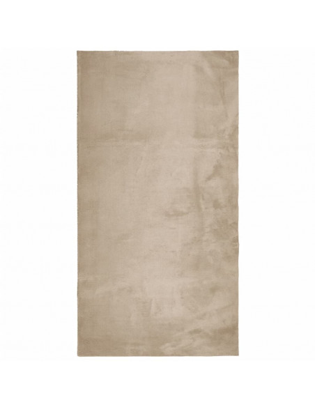 Tappeto a Pelo Corto HUARTE Morbido e Lavabile Sabbia 60x110 cm