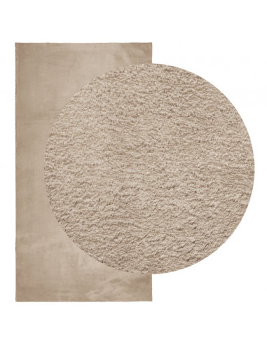 Tappeto a Pelo Corto HUARTE Morbido e Lavabile Sabbia 60x110 cm