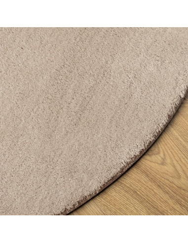 Tappeto a Pelo Corto HUARTE Morbido e Lavabile Sabbia Ø 100 cm