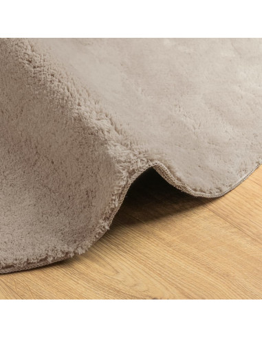 Tappeto a Pelo Corto HUARTE Morbido e Lavabile Sabbia Ø 100 cm