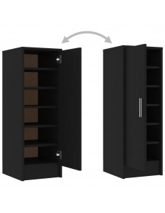 Scarpiera Nera 32x35x92 cm in Truciolato