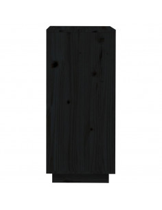 Scarpiera Nera 35x35x80 cm in Legno Massello di Pino