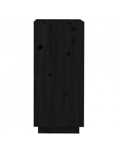 Scarpiera Nera 35x35x80 cm in Legno Massello di Pino