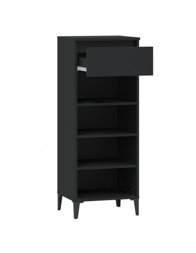 Scarpiera Nera 40x36x105 cm in Legno Multistrato