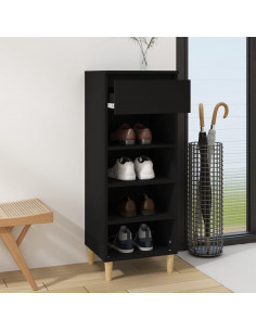 Scarpiera Nera 40x36x105 cm in Legno Multistrato