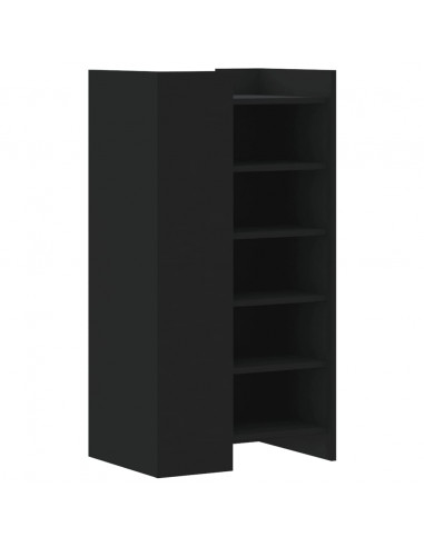 Scarpiera Nera 52x37,5x100 cm in Legno Multistrato