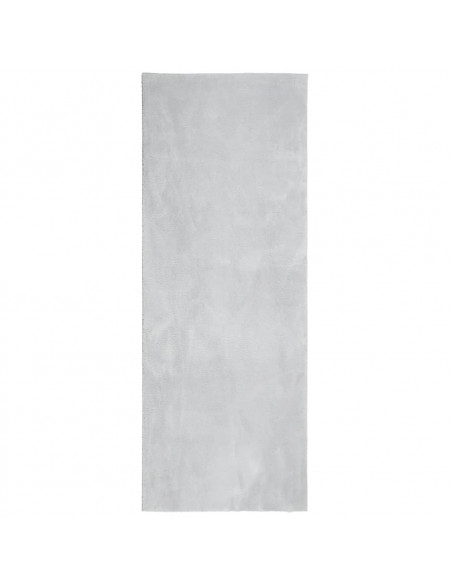Tappeto a Pelo Corto HUARTE Morbido e Lavabile Grigio 80x200 cm