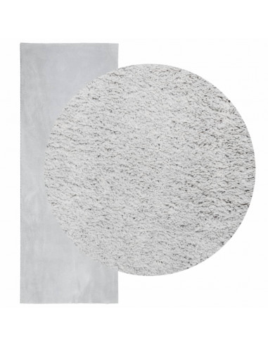 Tappeto a Pelo Corto HUARTE Morbido e Lavabile Grigio 80x200 cm