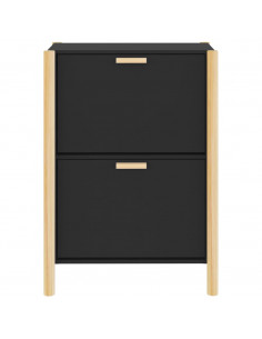 Scarpiera Nera 57,5x33x80 cm in Legno Multistrato