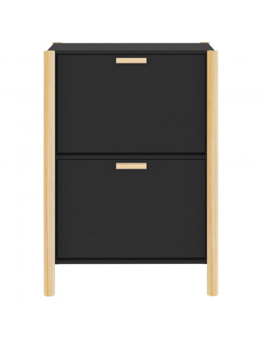 Scarpiera Nera 57,5x33x80 cm in Legno Multistrato