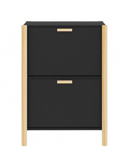 Scarpiera Nera 57,5x33x80 cm in Legno Multistrato
