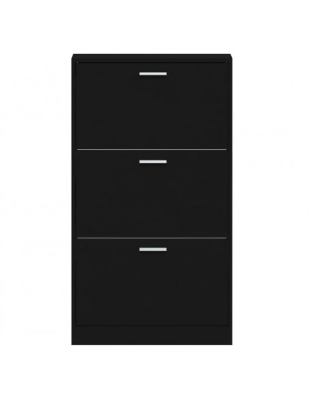 Scarpiera Nera 59x17x108 cm in Legno Multistrato