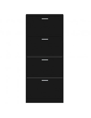 Scarpiera Nera 59x17x150 cm in Legno Multistrato