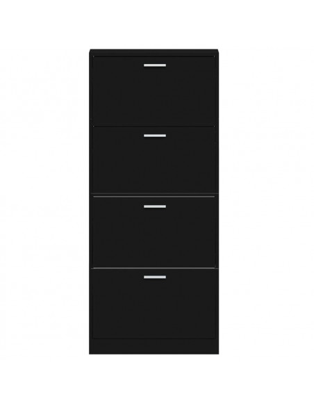 Scarpiera Nera 59x17x150 cm in Legno Multistrato