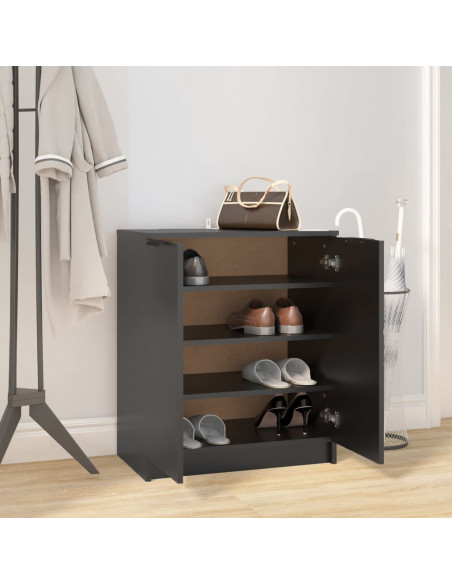 Scarpiera Nera 59x35x70 cm in Legno Multistrato