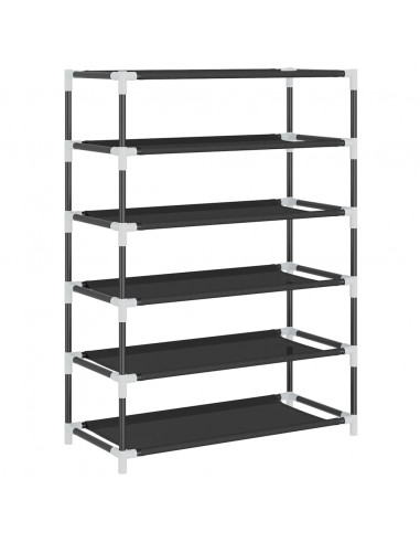 Scarpiera Nera 60x28x90 cm Tessuto